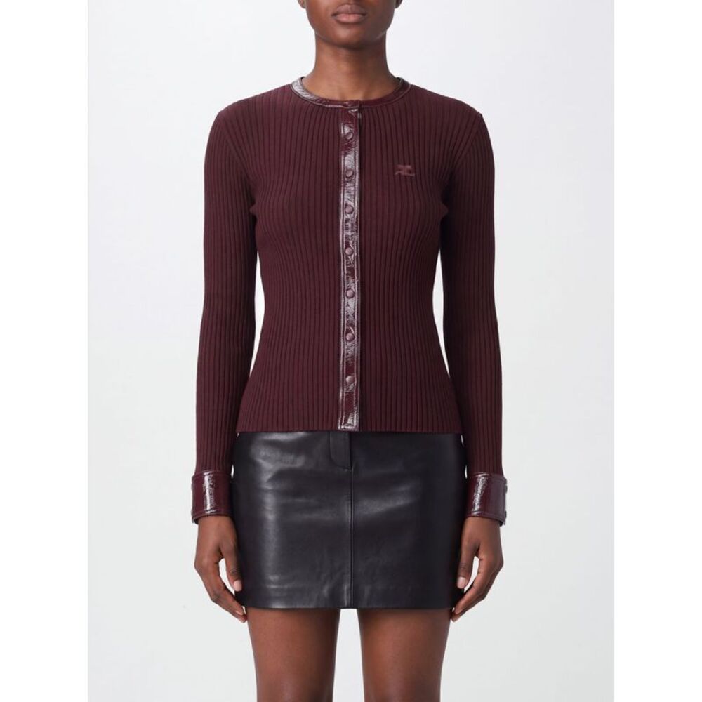 Courreges Women Courri¨Ges Slim Fit Ribbed Jersey Crewneck Cardigan